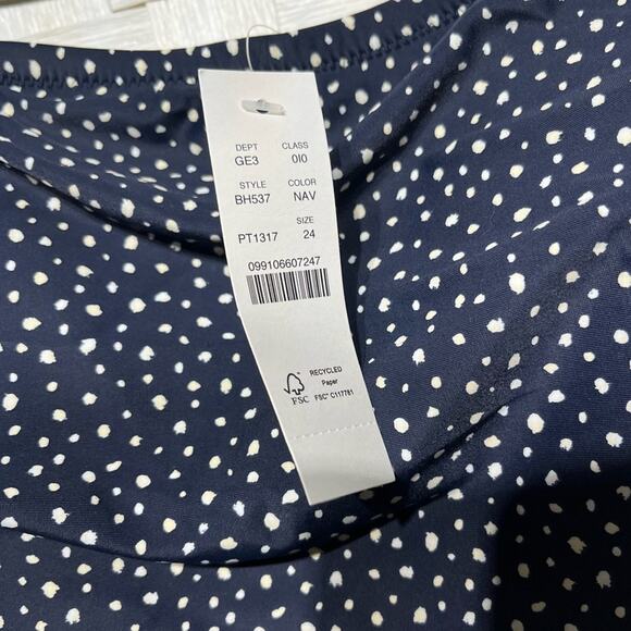 J. Crew Women’s Ruched Bandeau One Piece Swimsuit In Dot Womens Plus Size 24 - Picture 4 of 15